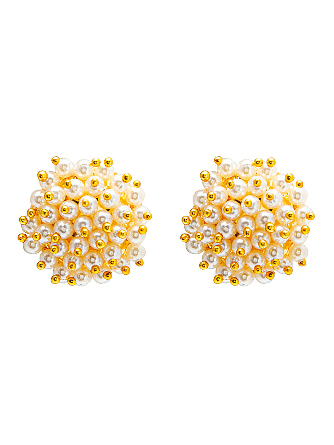 Shining Jewel Traditional Gold Pearl Stud Earrings for Women (SJ_1939_W)