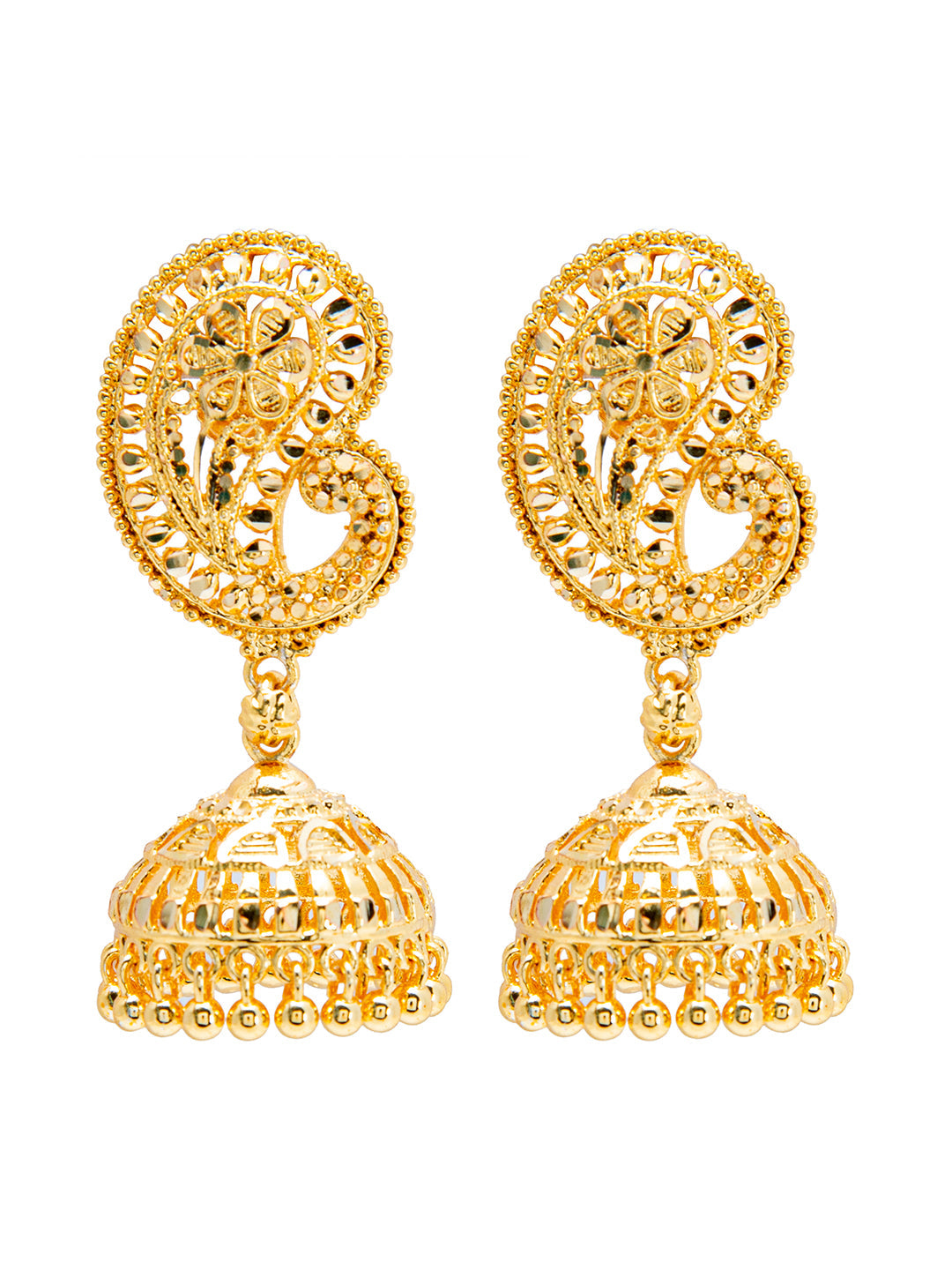 Shining Jewel Traditional Gold Designer Bridal Jhumki Earrings (SJ_1943)