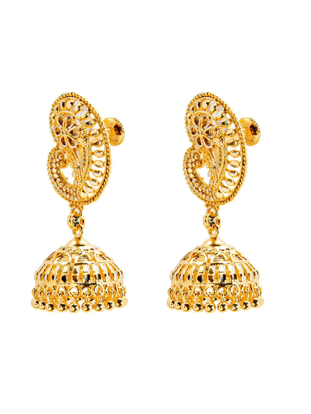 Shining Jewel Traditional Gold Designer Bridal Jhumki Earrings (SJ_1943)