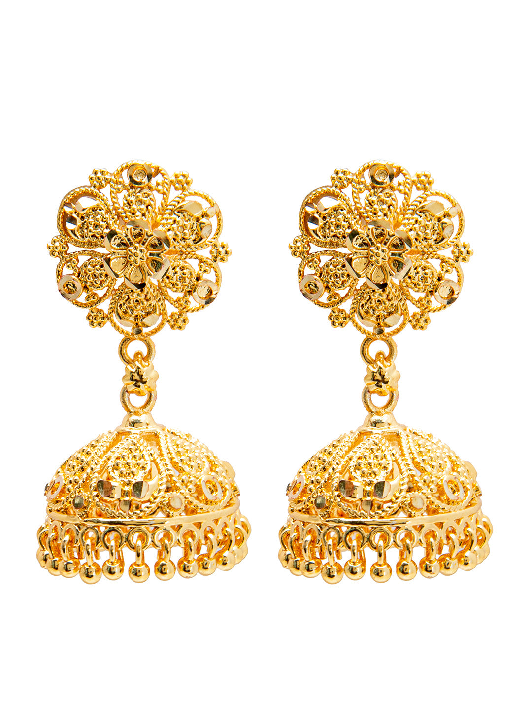 Shining Jewel Traditional Gold Designer Bridal Jhumki Earrings (SJ_1944)