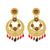 Shining Jewel Handcrafted Gold Plated Flower Designer Traditional Ethnic Kundan Chandbali Earrings for Women (SJ_1950)