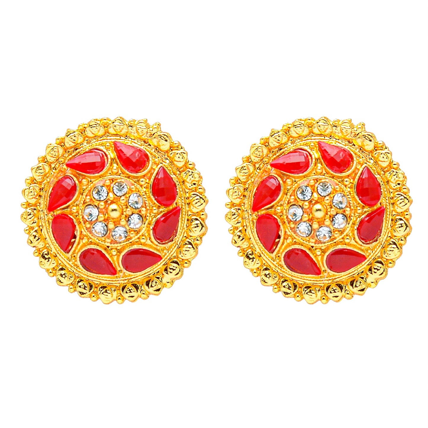 Shining Jewel Traditional Indain Ethnic Minakari Gold Studs for Women (SJ_1953)