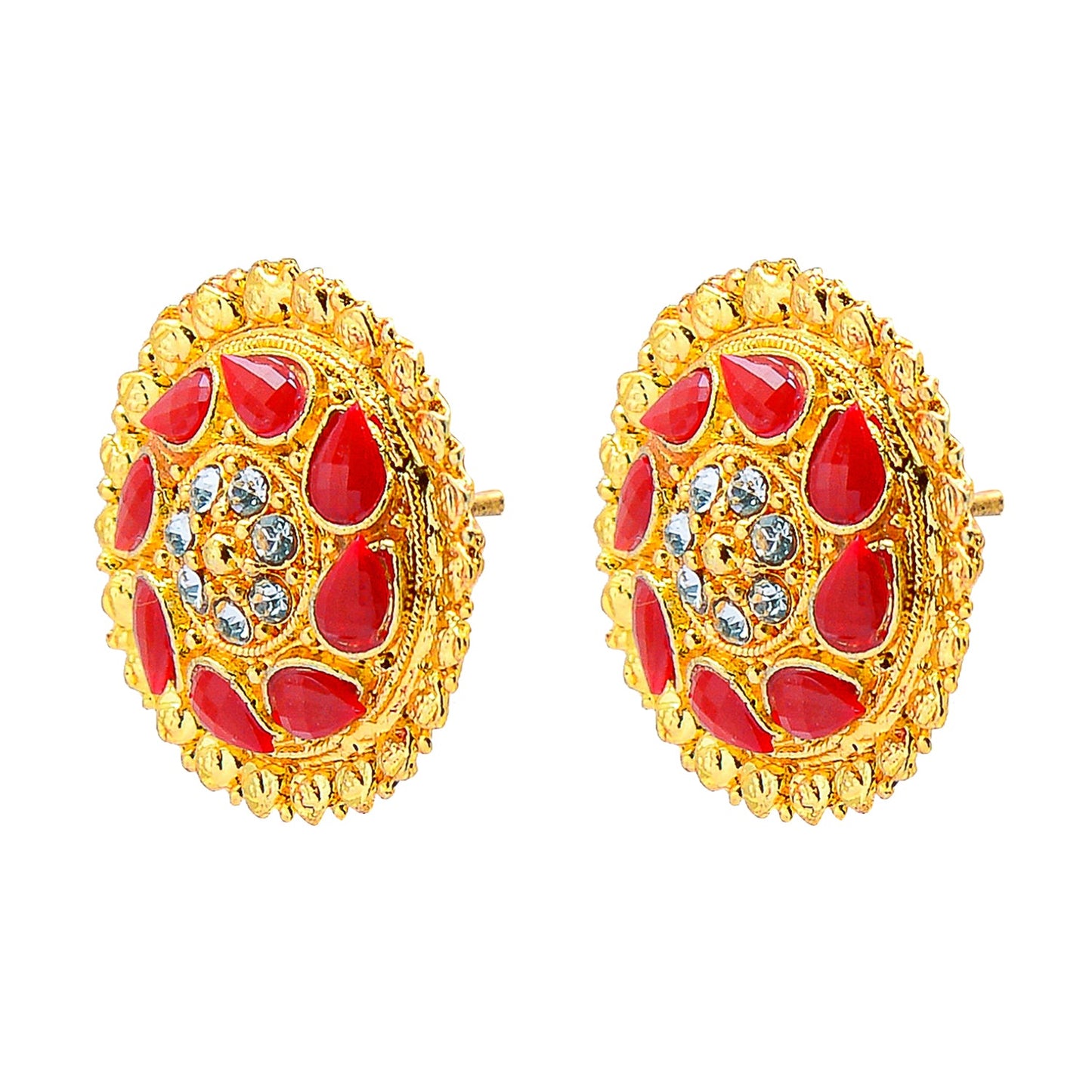 Shining Jewel Traditional Indain Ethnic Minakari Gold Studs for Women (SJ_1953)