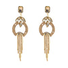 Shining Jewel Crystal and AD Gold Plated LCT Fancy Western Style Chandelier Long Two Layers earrings for women (SJ_1955_LCT)