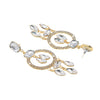 Shining Jewel Crystal and AD Gold Plated Fancy Western Style Chandelier Long earrings for women (SJ_1956_G)