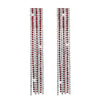 Crystal and AD Red Silver Plated Fancy Western Style Cocktail Chandelier Long Shoulder Duster earrings for women (SJ_1957_S.R)