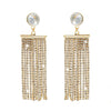 Shining Jewel Crystal and AD Gold Plated Fancy Western Style Cocktail Chandelier Long Shoulder Duster earrings for women (SJ_1958_G)