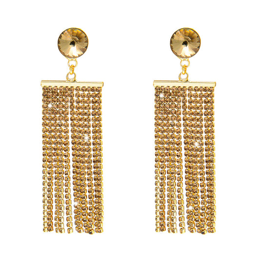 Shining Jewel Crystal and AD LCT Plated Fancy Western Style Cocktail Chandelier Long Shoulder Duster earrings for women (SJ_1958_LCT)