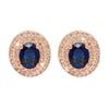 Shining Jewel Traditional CZ and  American Diamond Studded Rose Gold Plated Royal Blue Stone Stud Earrings for Women  (SJ_1960_RG_BL)