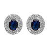 Shining Jewel Traditional CZ and  American Diamond Studded Silver Plated  Royal Blue Stone Stud Earrings for Women  (SJ_1960_S_BL)