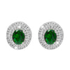 Shining Jewel Traditional CZ and  American Diamond Studded Silver Plated  Green Stone Stud Earrings for Women  (SJ_1960_S_G)