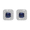 Shining Jewel Traditional CZ and  American Diamond Studded Silver Plated  Royal Blue Stone Stud Earrings for Women  (SJ_1961_S_BL)