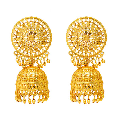 Shining Jewel Traditional Gold Medium Sized Classic Jhumki Earrings (SJ_1963)