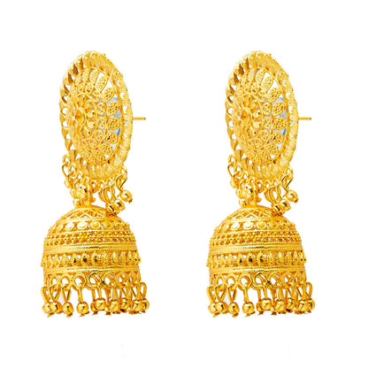 Shining Jewel Traditional Gold Medium Sized Classic Jhumki Earrings (SJ_1963)