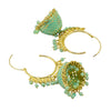 Shining Jewel Handcrafted Gold Plated Designer Traditional Ethnic Oxidised Meenakari Jhumka bali Earrings Women (SJ_1970_AQ)