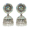 Shining Jewel Antique Silver Plated Oxidised Traditional Jhumka With CZ & Pearls Earrings for Women (SJ_1971)