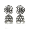 Shining Jewel Antique Silver Plated Oxidised Traditional Jhumka With CZ & Pearls Earrings for Women (SJ_1974)
