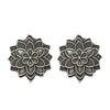 Shining Jewel Antique Silver Oxidised Lotus Kamal Big Sized Stud Earrings for Women (SJ_1980)