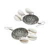 Shining Jewel Antique Silver Stylish Round Cowrie Design Stud Earrings Jewellery for Women (SJ_1983)