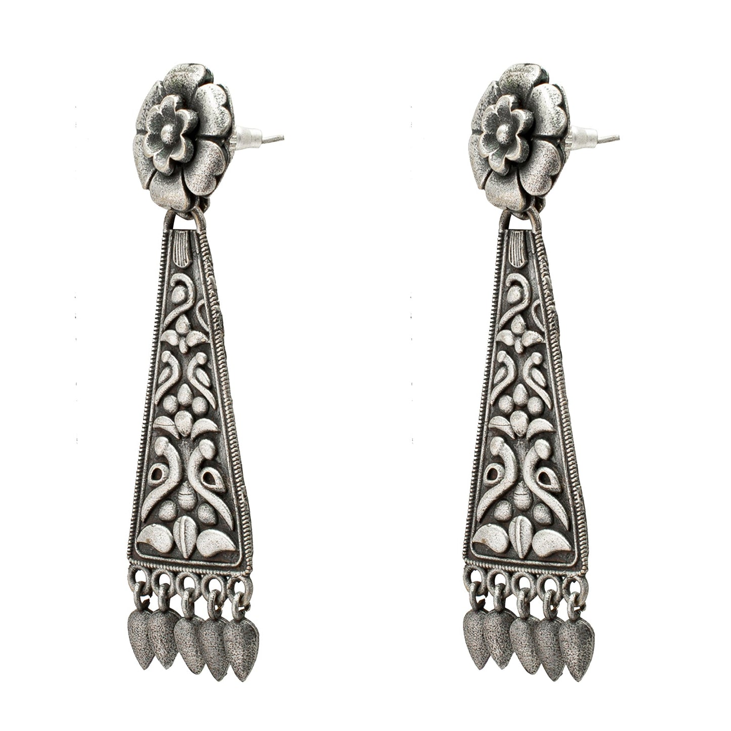 Shining Jewel Antique Silver Stylish Drop Dangler Earrings for Women (SJ_1985)