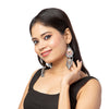 Shining Jewel Traditional Indian Antique Silver Oxidized Stylish Dangler, Tassel Earrings for Women & Girls (SJ_1993_C)