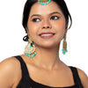 Shining Jewel Gold Plated Fashion Designer Traditional Kundan Chandbali Earring and Maang Tikka Combo Set for Women (SJ_1999_AQ)