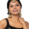 Shining Jewel Gold Plated Fashion Designer Traditional Kundan Chandbali Earring and Maang Tikka Combo Set for Women (SJ_1999_M)