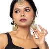 Shining Jewel Gold Plated Fashion Designer Traditional Kundan Chandbali Earring and Maang Tikka Combo Set for Women (SJ_1999_P)