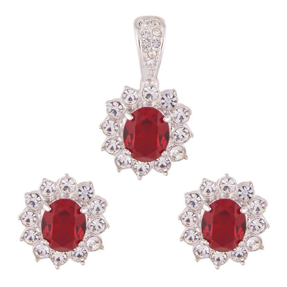 Red Alloy Pendant Set Without Chain (SJ_2061)