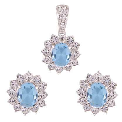 Blue Alloy Pendant Set Without Chain (SJ_2062)