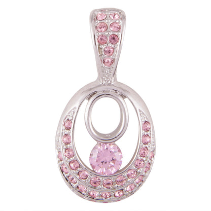 Pink Alloy Pendant Set Without Chain (SJ_2064)