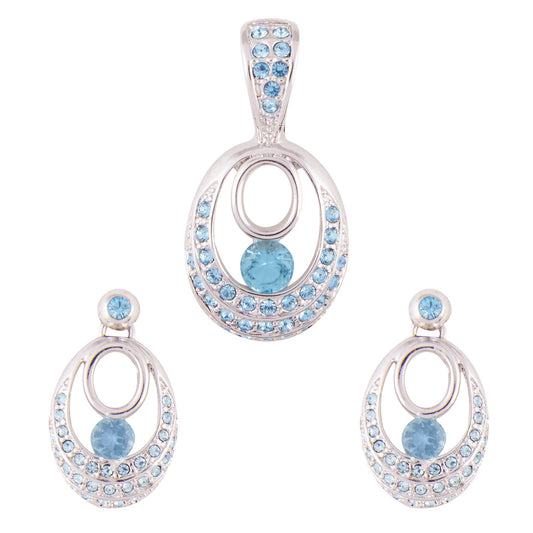 Blue Alloy Pendant Set Without Chain (SJ_2066)