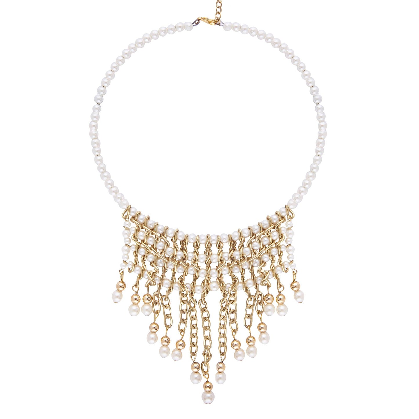 Goldenen Alloy Contemporary Necklace Set (SJ_2068)