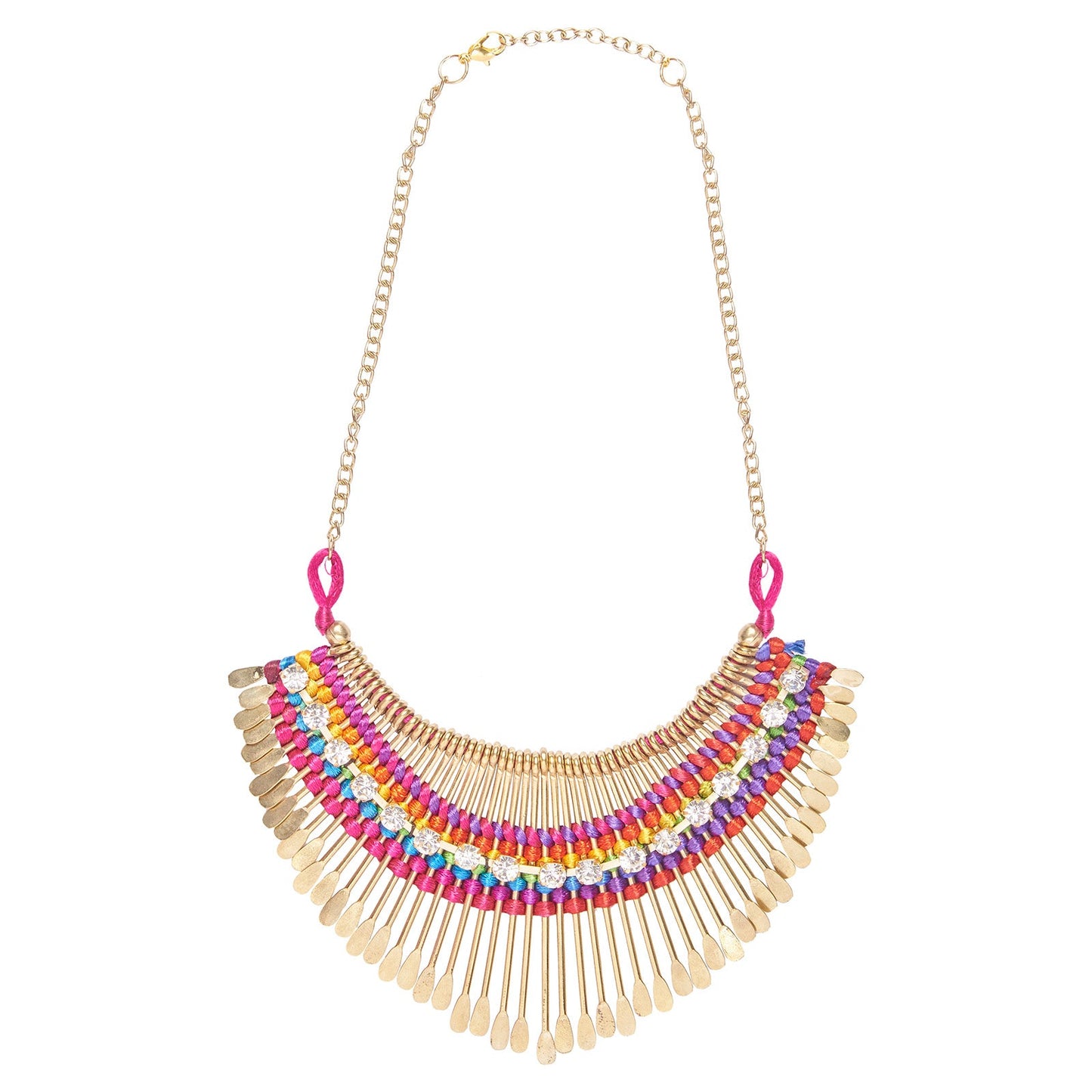 Goldenen Alloy Contemporary Necklace Set (SJ_2069)