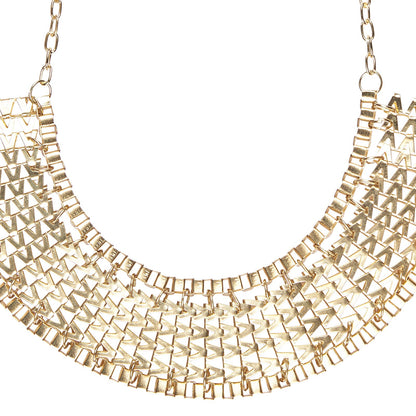 Goldenen Alloy Contemporary Nceklace Set (SJ_2072)