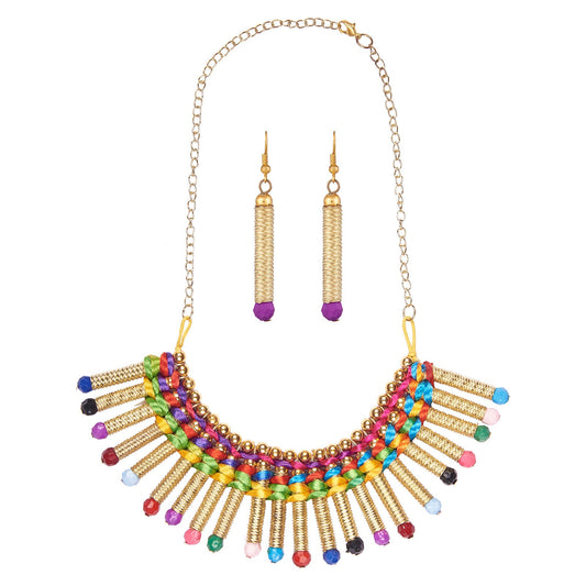 Multicolour Alloy Contemporary Necklace Set (SJ_2075)