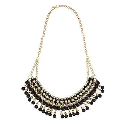 Goldenen Alloy Contemporary Nceklace Set (SJ_2078)