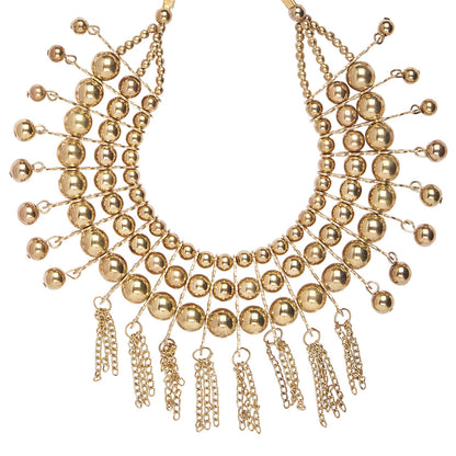 Goldenen Alloy Contemporary Nceklace Set (SJ_2079)