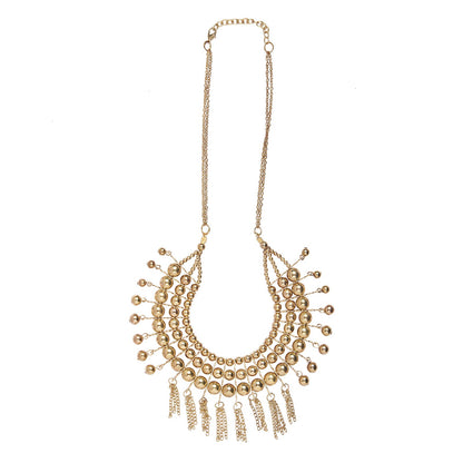 Goldenen Alloy Contemporary Nceklace Set (SJ_2079)