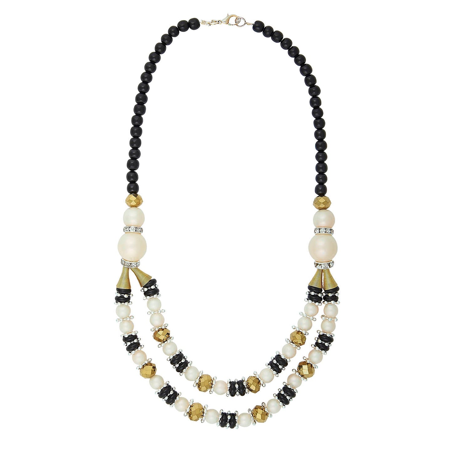 Black White Stylish Necklace (SJ_2089)