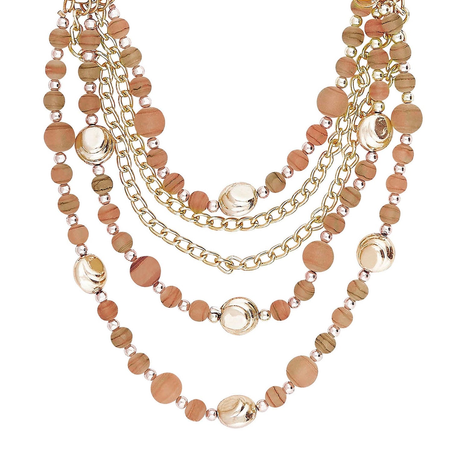 Gold Beads Stylish Necklace (SJ_2090)