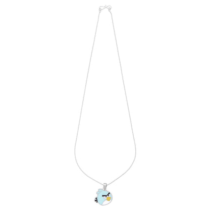 Sky Blue Angry Birds Pendant and Necklace (SJ_2102)