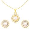 24k Gold Plating Pearl and Crystal Stylish Necklace Set With Matching Earring (SJ_2104)