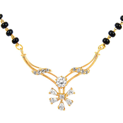 24K High Gold Plated Solitaire and Cubic zirconia studded Classic Mangalsutra (SJ_2113)