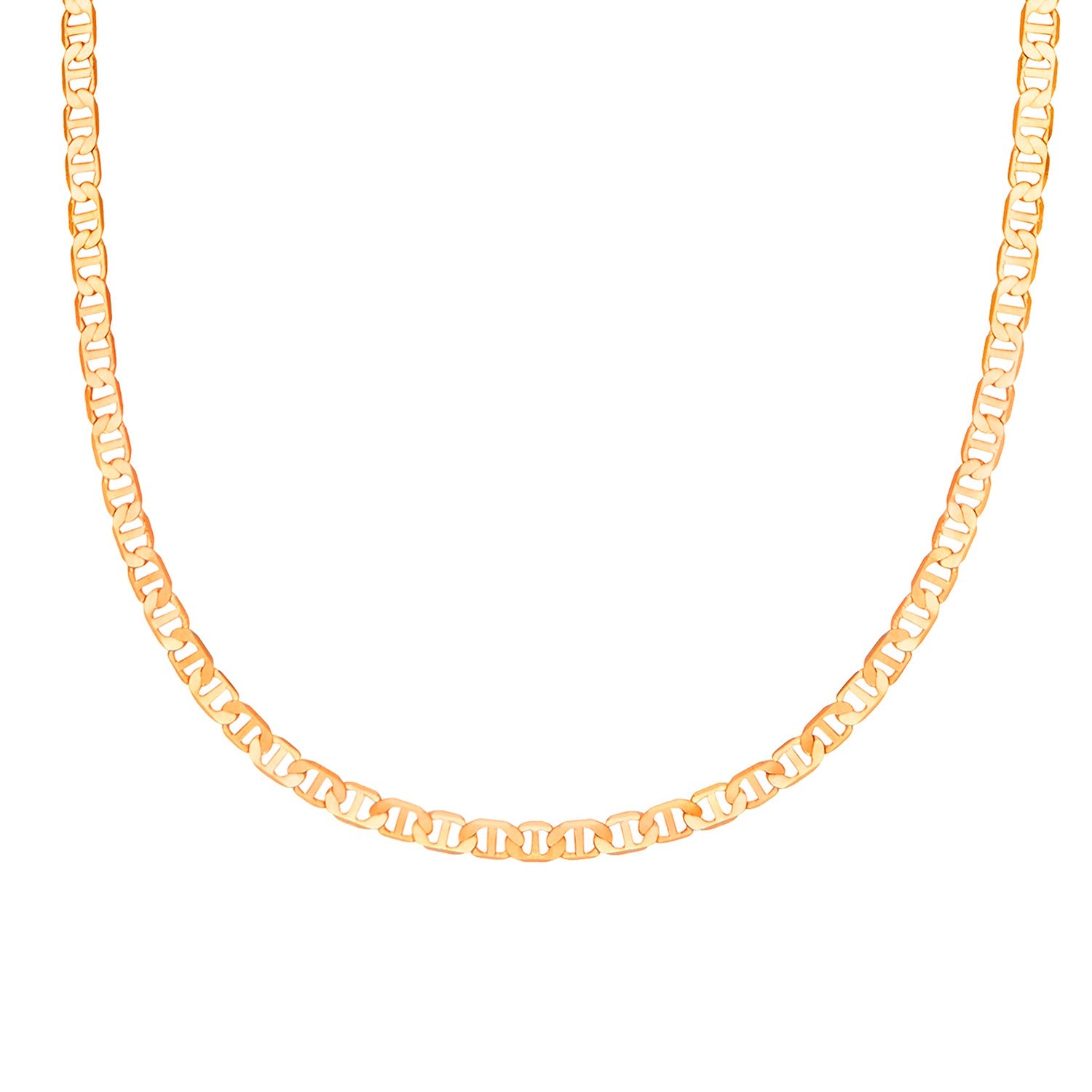 14K 24 inches Flat Gold Plated Imported Quality Mariner Link Chain for Men & Women (SJ_2124) - Shining Jewel