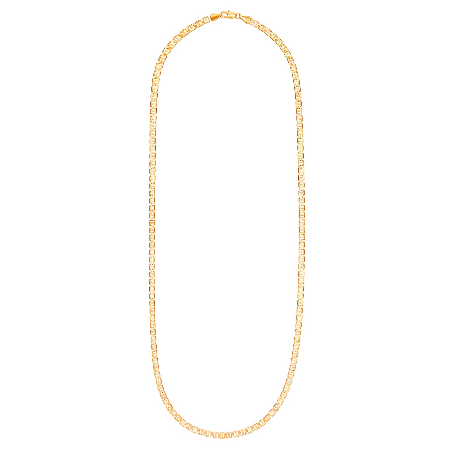 14K 24 inches Flat Gold Plated Imported Quality Mariner Link Chain for Men & Women (SJ_2124) - Shining Jewel