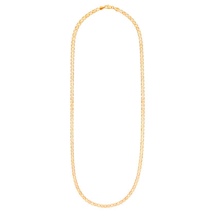 14K 24 inches Flat Gold Plated Imported Quality Mariner Link Chain for Men & Women (SJ_2124) - Shining Jewel