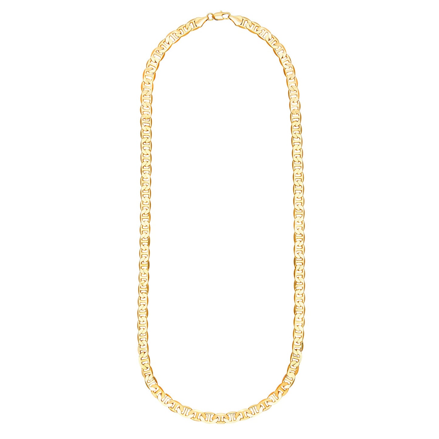 14K 24 inches Flat & Thick Gold Plated Imported Quality Mariner Link Chain for Men & Women (SJ_2125) - Shining Jewel