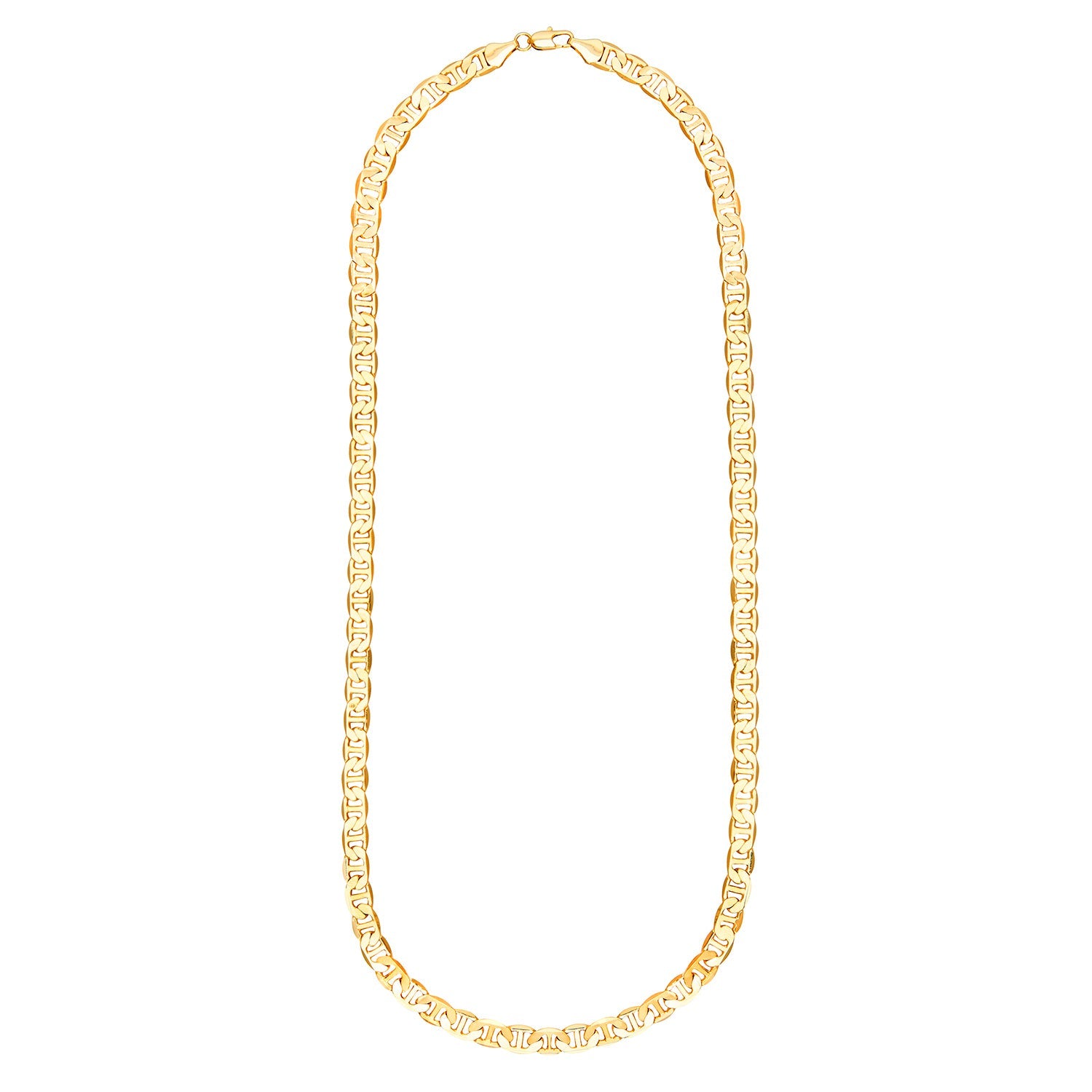 14K 24 inches Flat & Thick Gold Plated Imported Quality Mariner Link Chain for Men & Women (SJ_2125) - Shining Jewel