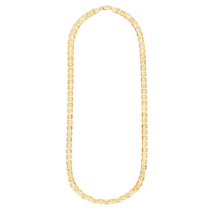 14K 24 inches Flat & Thick Gold Plated Imported Quality Mariner Link Chain for Men & Women (SJ_2125) - Shining Jewel